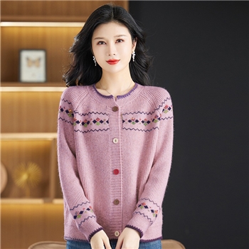 中老年女装春秋大码宽松针织毛衣外套妈妈装母亲节网红爆款开衫女