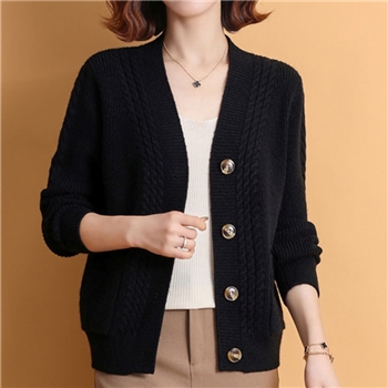 春秋中年妈妈装女士开衫披肩外搭慵懒风针织衫短款毛衣小外套