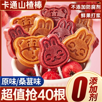 山楂棒棒糖桑椹零食蜜饯无添加防腐剂单独小包装健康休闲食品小吃