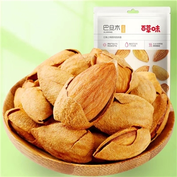 百草味巴旦木100g/50g箱规60包奶香味坚果干果零食扁核桃仁巴旦木