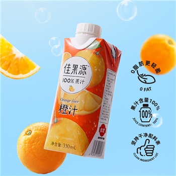 佳果源佳农100%橙汁饮品0脂果汁儿童饮料整箱小瓶装330ml*12瓶