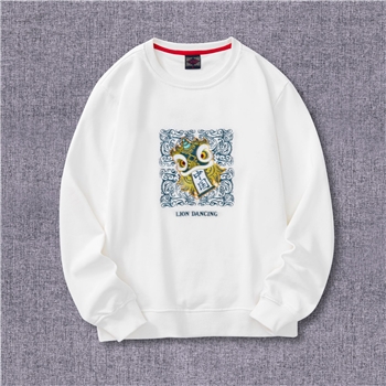 ins潮牌国潮刺绣卫衣男纯棉宽松潮流大码男装外套圆领青年情侣装