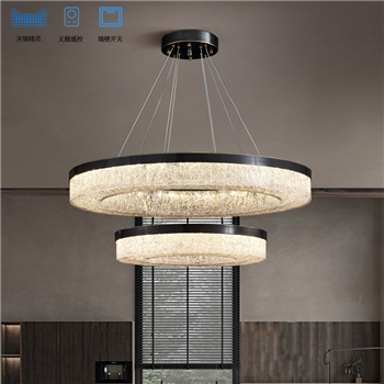 意式极简全铜轻奢圆环形客厅吊灯后现代高档餐厅吊线灯智能卧室灯