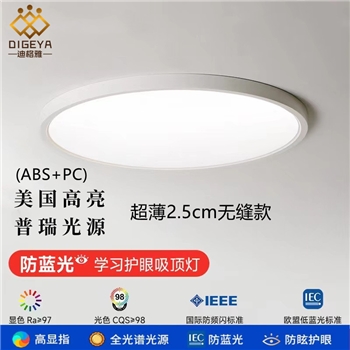 超薄PC无缝隙普瑞灯卧室阳台吸顶灯全光谱高显指智能语音控制灯具