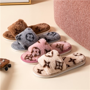 新款秋冬棉拖鞋 男女情侣厚底家居保暖毛口木地板韩版棉拖鞋