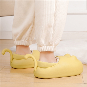 跨境新款冬季棉鞋女卡通可爱保暖包跟棉鞋女居家外穿防水猫咪棉鞋