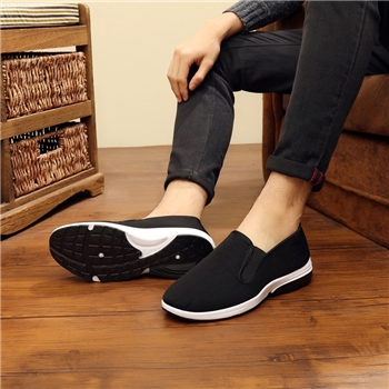 大码男鞋春老北京布鞋牛筋底相巾青中老年休闲鞋黑色工作鞋