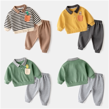 宝宝春季套装儿童Polo领两件套衣服男童春装女童衣服嘟嘟家童装潮