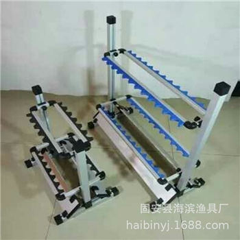 鱼竿架铝合金支架展示架鱼杆抄网12孔24孔渔具支架鱼竿架垂钓用品