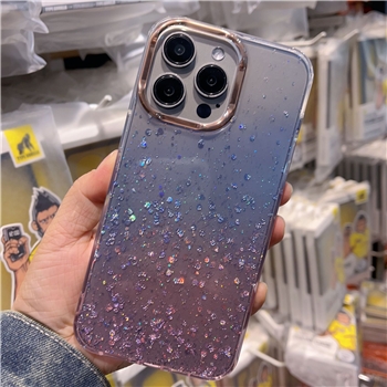 KRS璀璨系列 透明闪粉软边金属圈适用于苹果15 14Promax手机壳