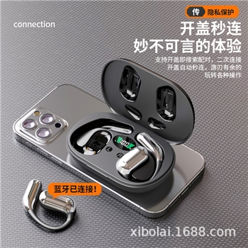 透明跨境不入耳耳机蓝牙耳机运动无线超长续航适用于华为苹果vivo